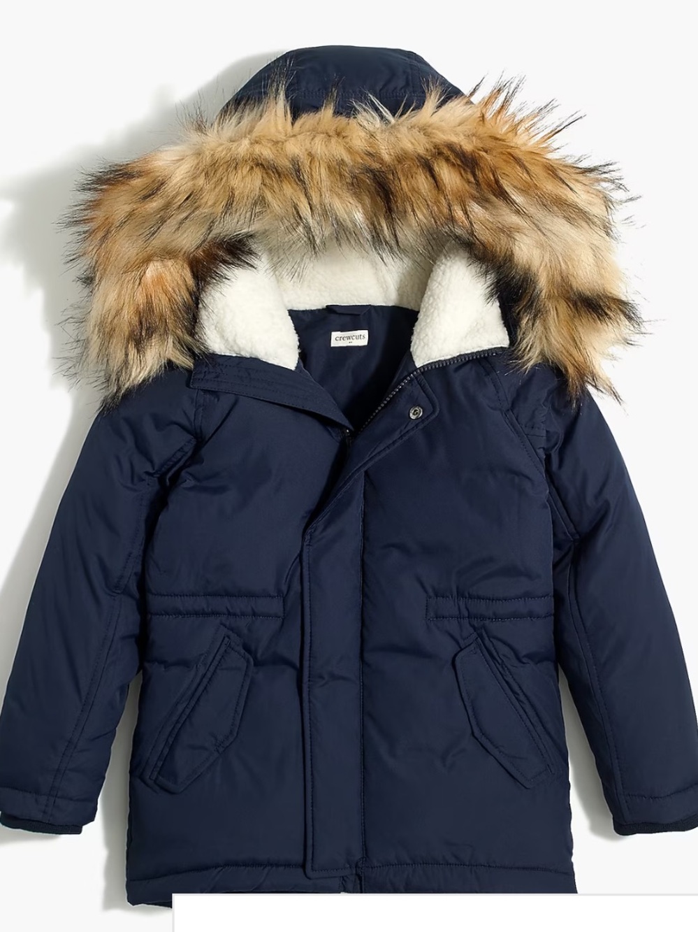 J. Crew Crewcuts Boys Navy Blue Parka Winter Coat Size 8